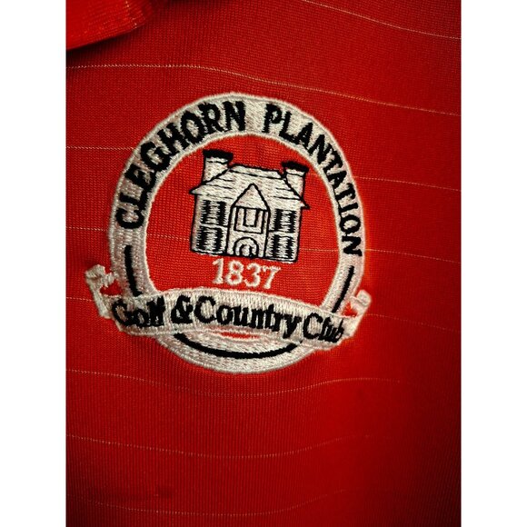 Monterey Club Mens Golf Polo Shirt L Red Striped Cleghorn Plantation - Picture 5 of 9